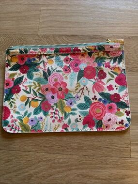 Rifle Paper Co. Floral Zip Pouch in Pink, Green, Yellow, Purple